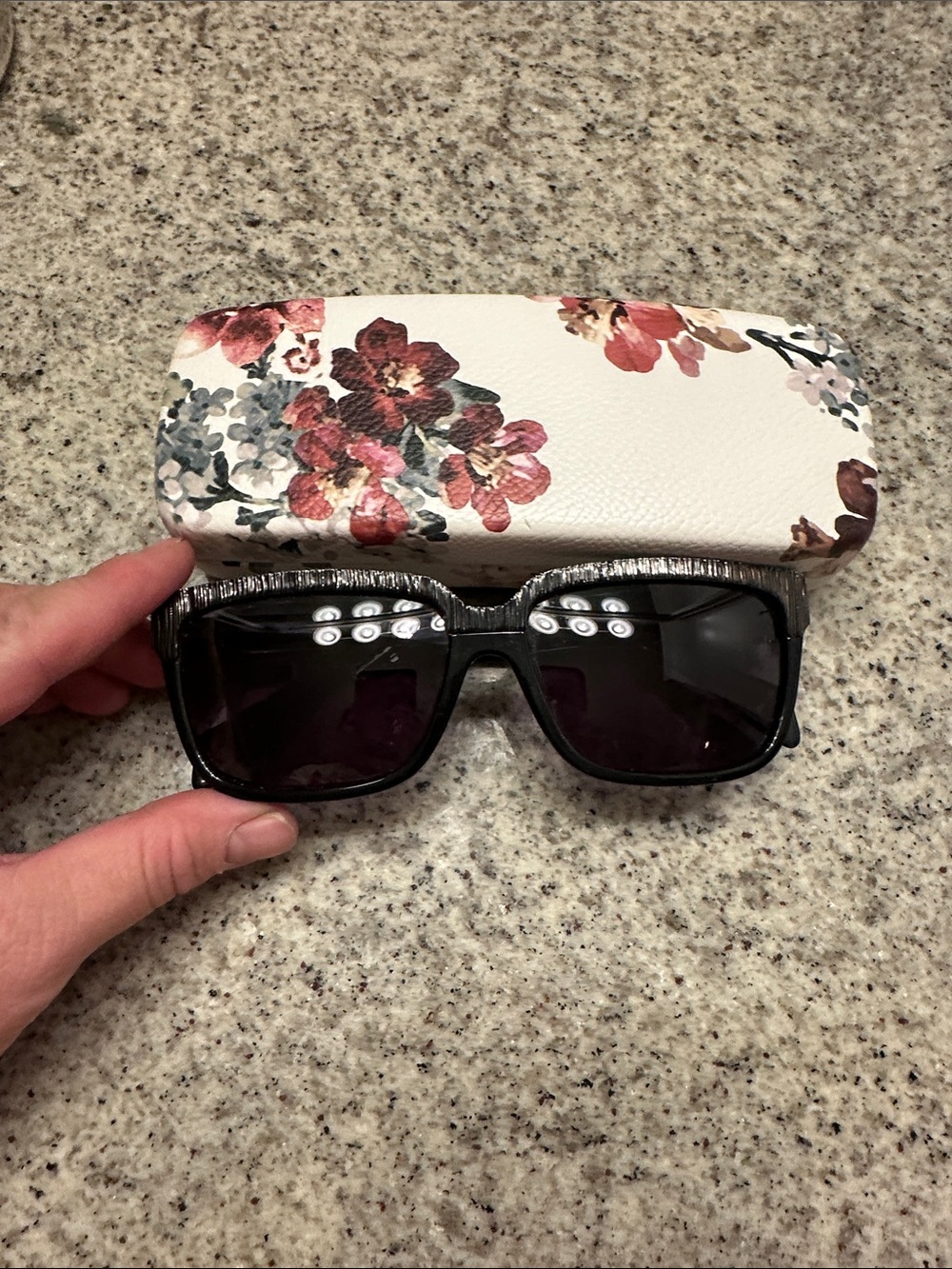 Alexander McQueen Black Rectangular Sunglasses